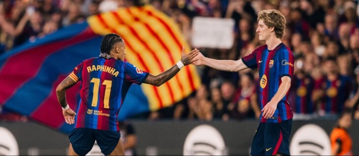 رافينيا افضل لاعب في مباراة برشلونة وفاليكانو
