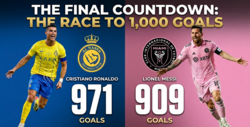 ميسي يقلّص الفارق مع رونالدو في سباق الوصول إلى 1000 هدف