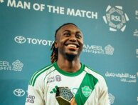 اتانغانا لاعب الاهلي رجل المباراة امام الفيحاء